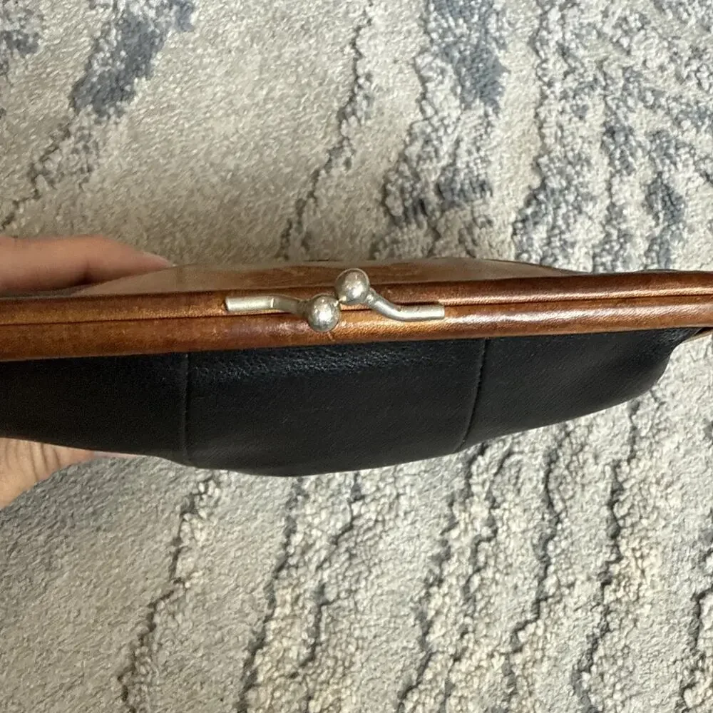 Vintage Perry Ellis America Coin Wallet Black & Tan